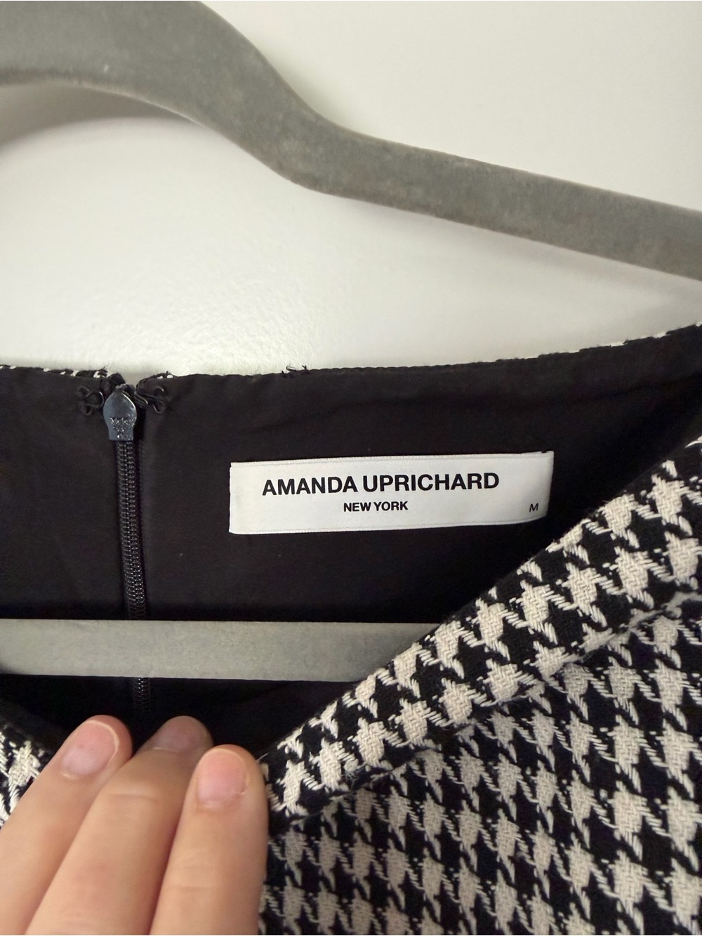Amanda Uprichard Black & White Houndstooth Sleeveless Mini Dress - M - WORN ONCE - Picture 5 of 5